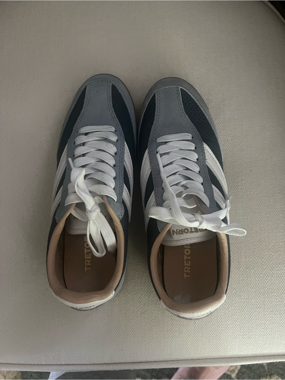 Tretorn Baby Blue and Navy with Pink Accents Women’s Sneaker